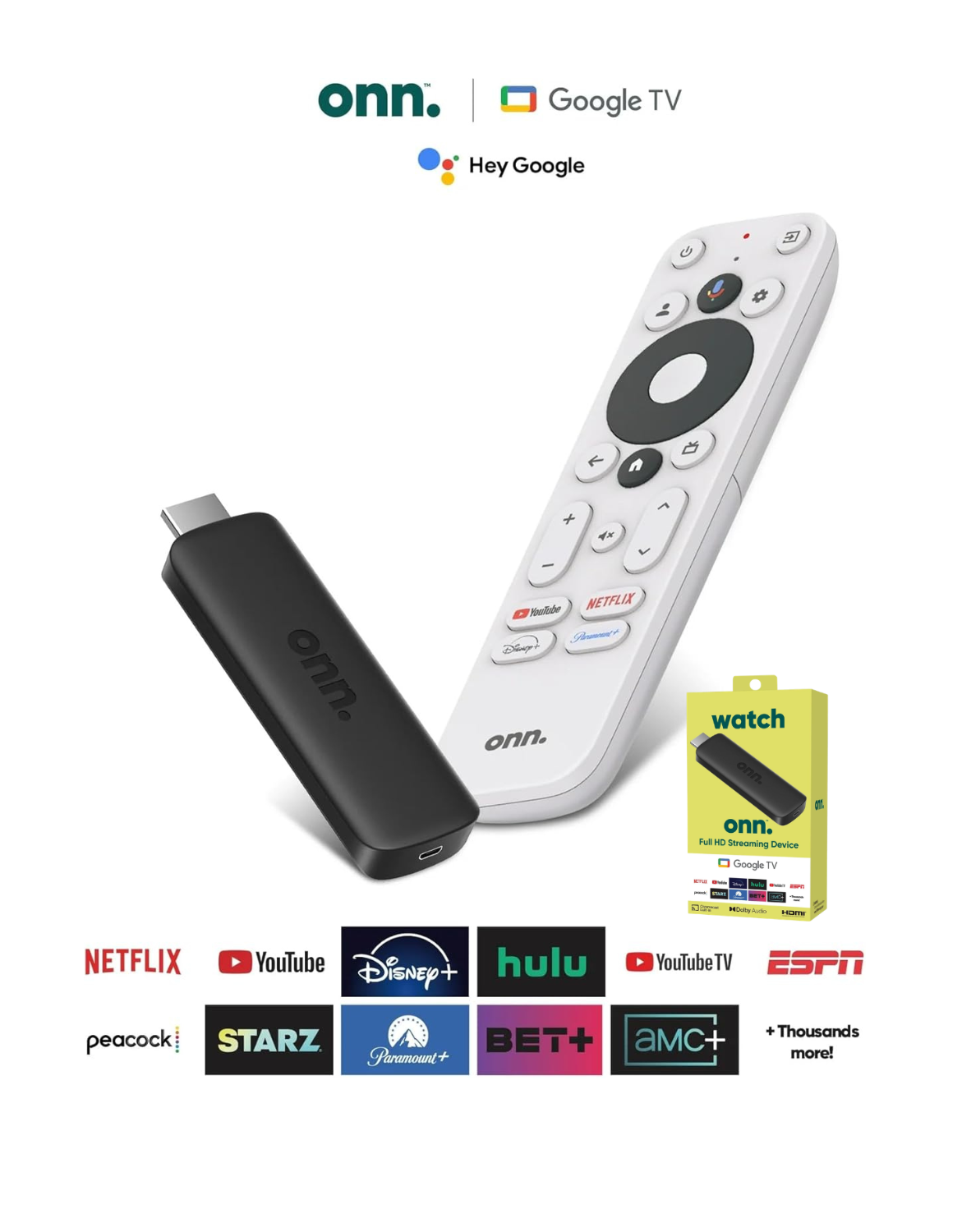 Onn Dispositivo de transmisión Full HD